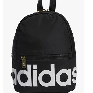 Adidas Linear Mini‎ Backpack Small Travel Bag Black White Letters